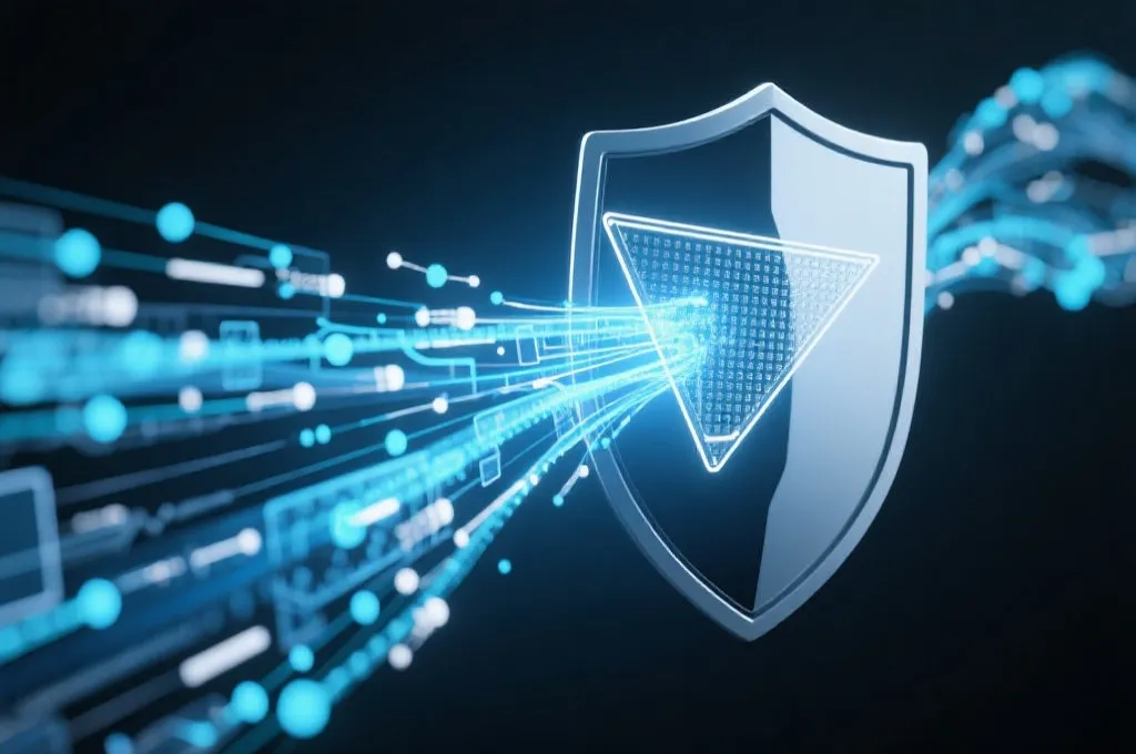 网络安全与信息筛选概念插画